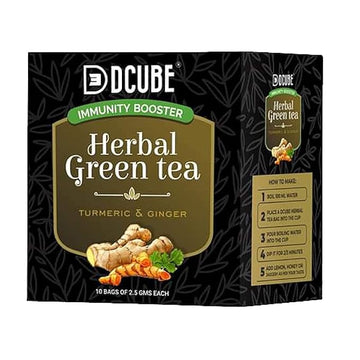 Dcube Turmeric and Ginger Herbal Green Tea - 10 Tea Bags