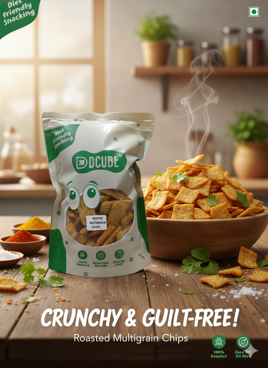 DCUBE Roasted Multigrain Chips 200GM