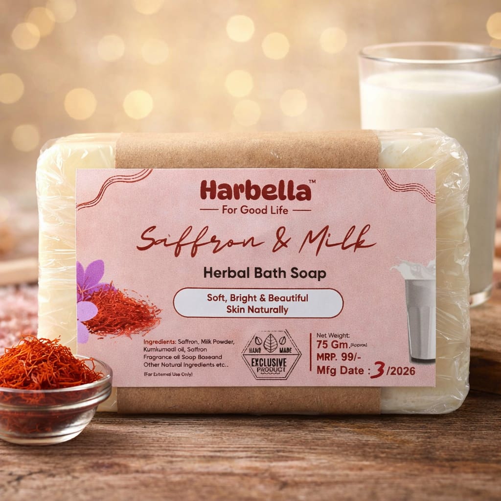 HARBELLA HERBAL SOAP SAFFRON & MILK 75GM