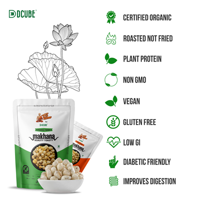 Dcube Roasted Makhana  - Pudina Twist Flavors 80gm