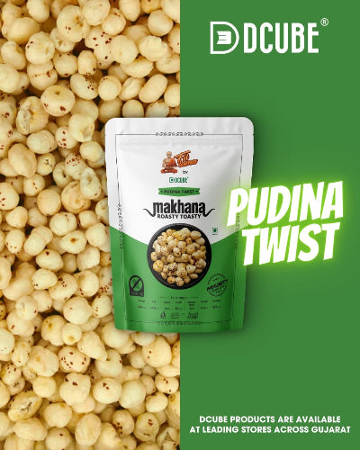 Dcube Roasted Makhana  - Pudina Twist Flavors 80gm