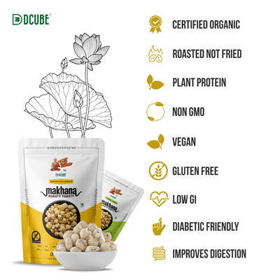 Dcube Roasted Makhana - Maggilicious Masala Flavor 80gm