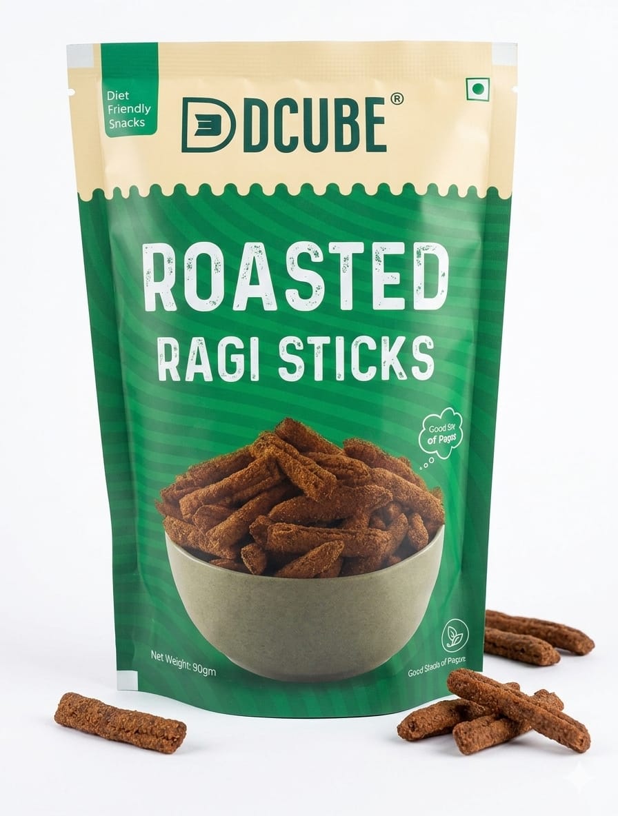 Dcube Roasted Ragi Masala Sticks 90GM